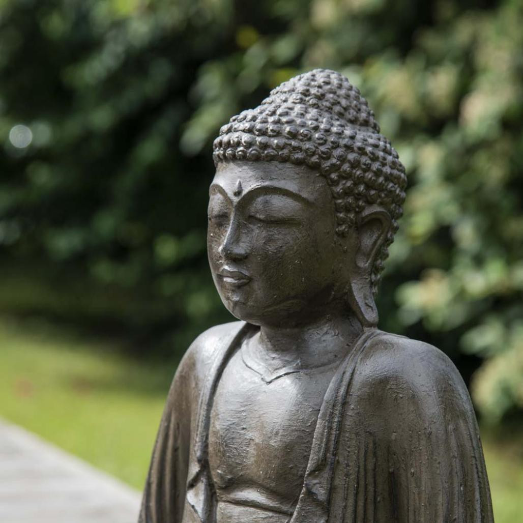 Estatua buda sentado posición ofrenda marrón 42 cm Estatua buda sentado posición ofrenda marrón 42 cm