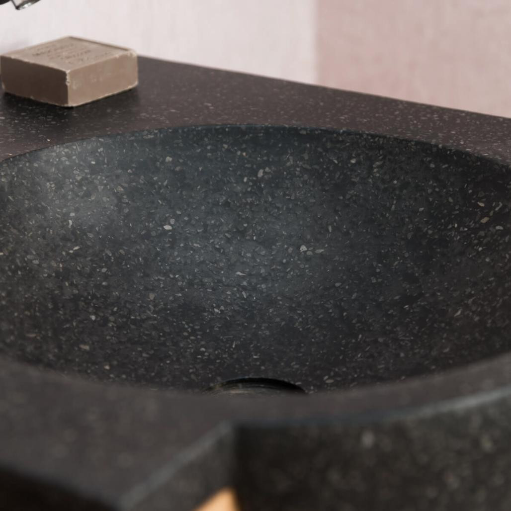 Mueble con lavabo para cuarto de baño de teca 50 Contemporáneo negro Mueble con lavabo para cuarto de baño de teca 50 Contemporáneo negro