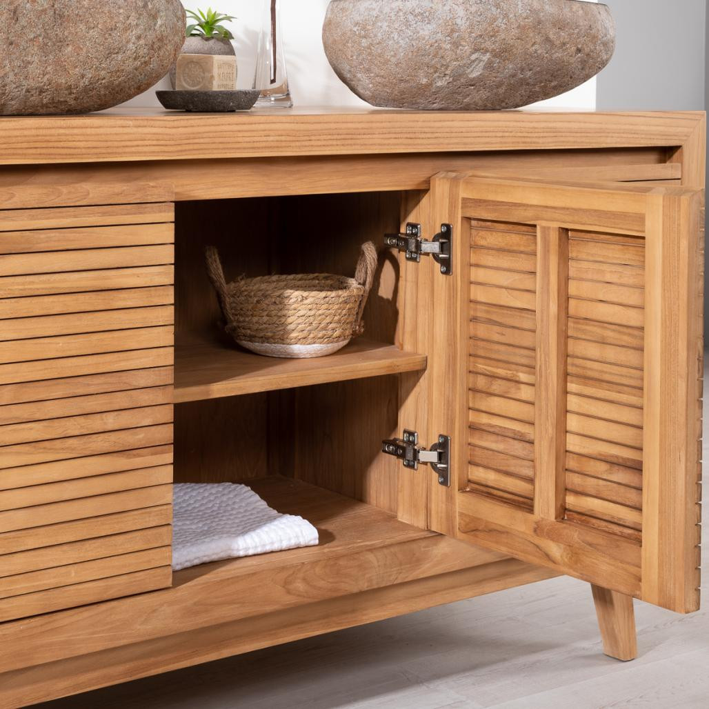 Mueble para cuarto de baño de teca Vintage 140