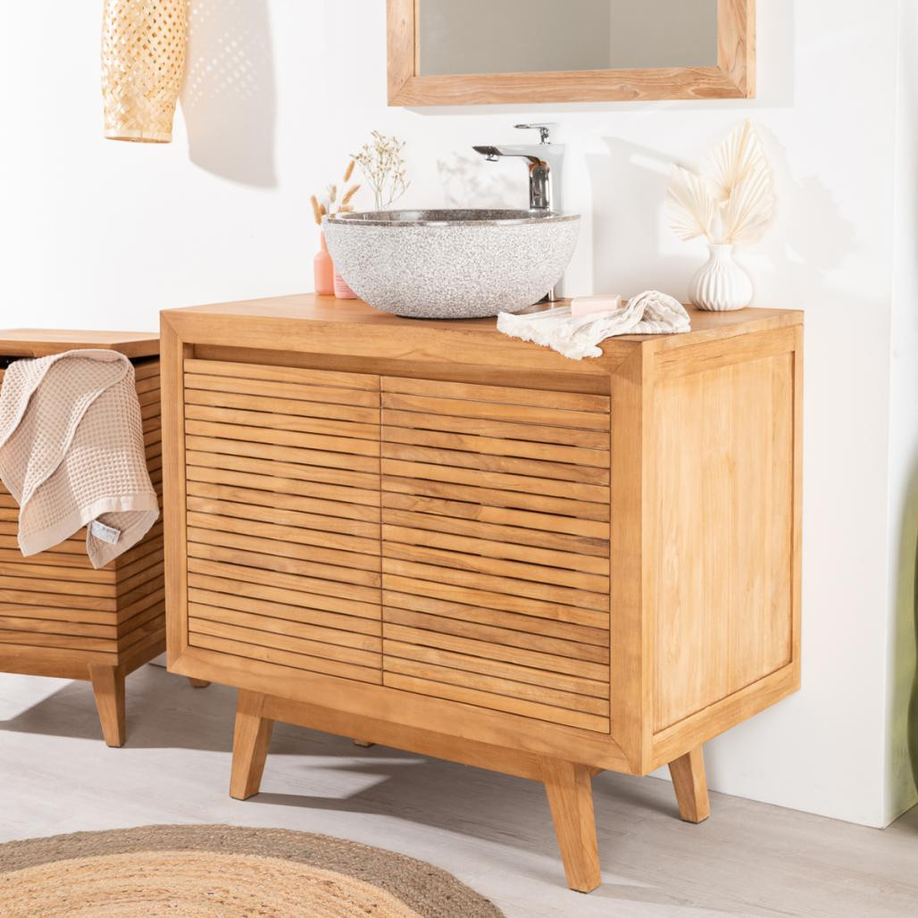 Mueble para cuarto de baño de teca Vintage 90