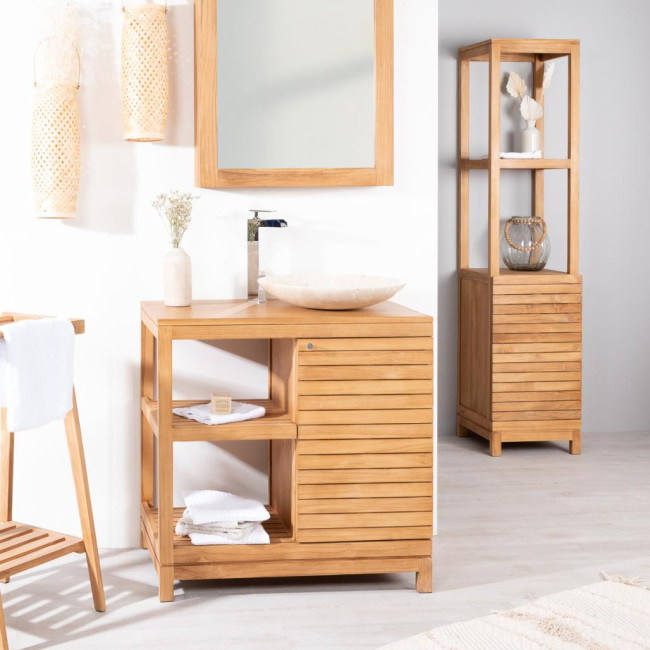 Mueble para cuarto de baño de teca Courchevel 80