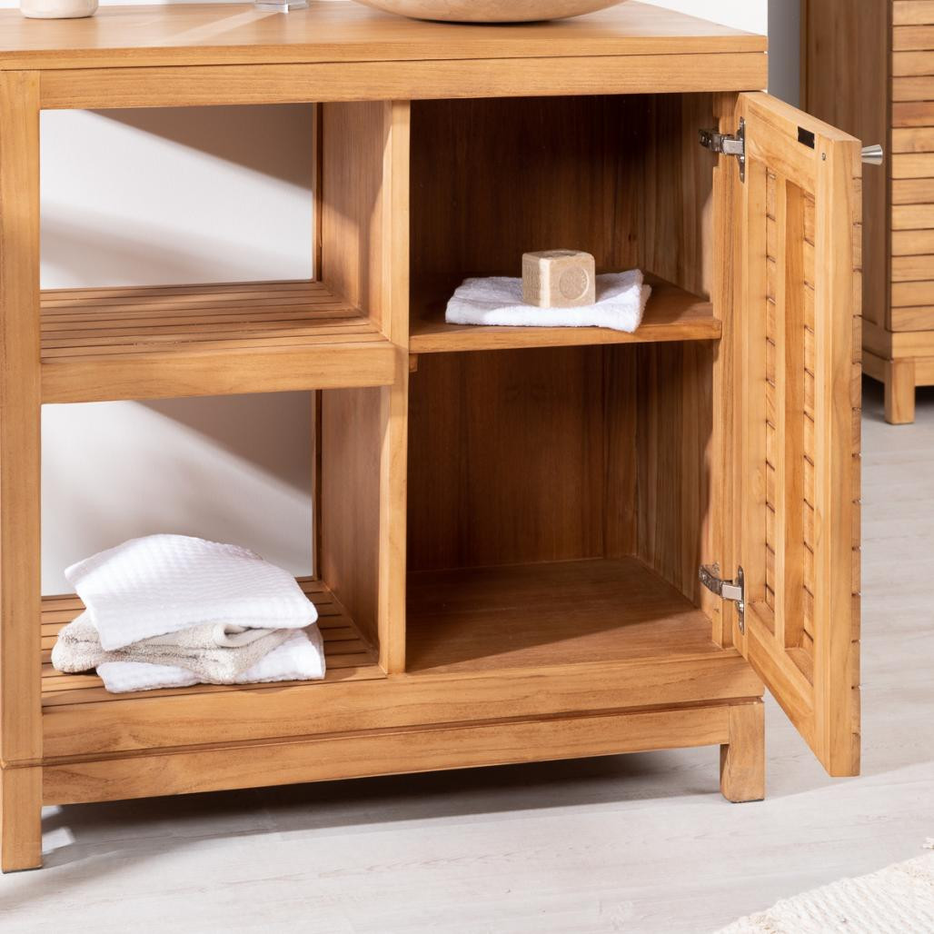 Mueble para cuarto de baño de teca Courchevel 80