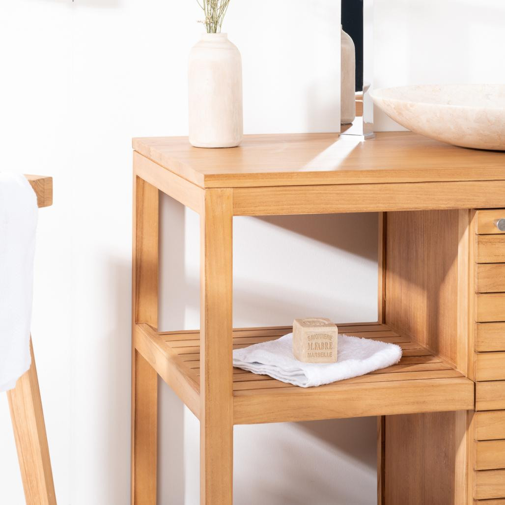 Mueble para cuarto de baño de teca Courchevel 80