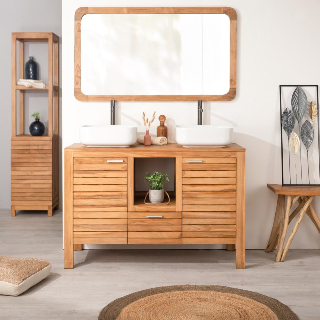 Mueble de teca para lavabo Courchevel 120