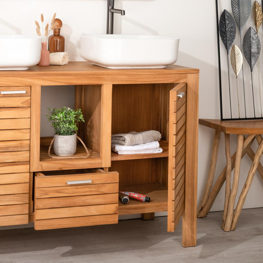 Mueble de teca para lavabo Courchevel 120