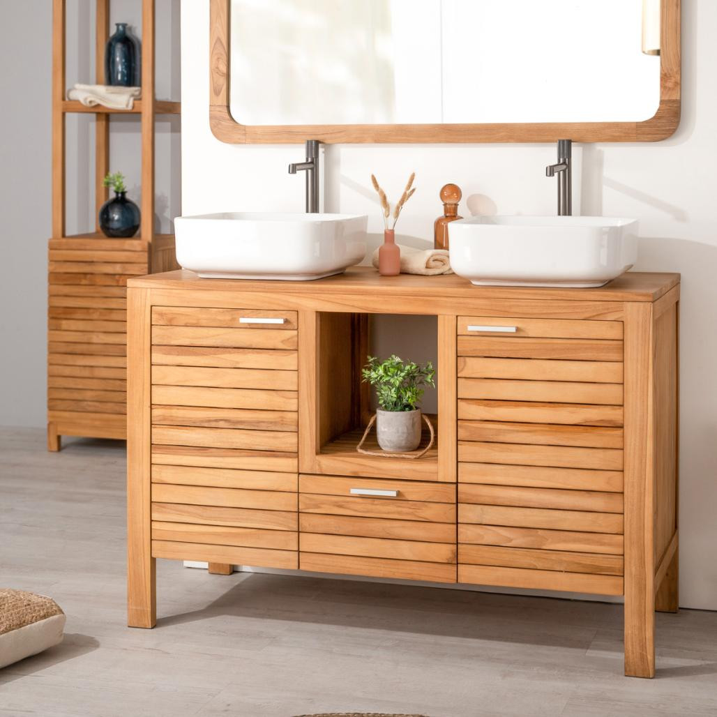 Mueble de teca para lavabo Courchevel 120