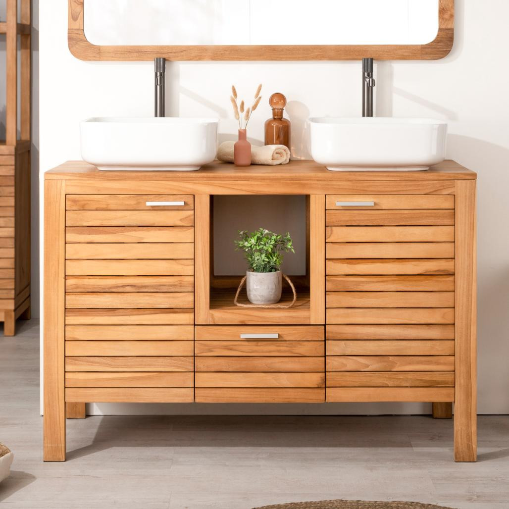 Mueble de teca para lavabo Courchevel 120