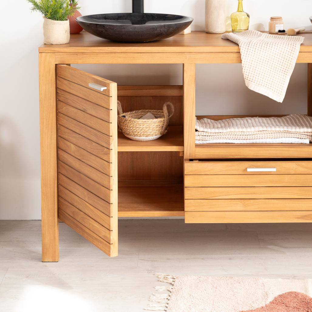 Mueble de teca para lavabo Courchevel 160