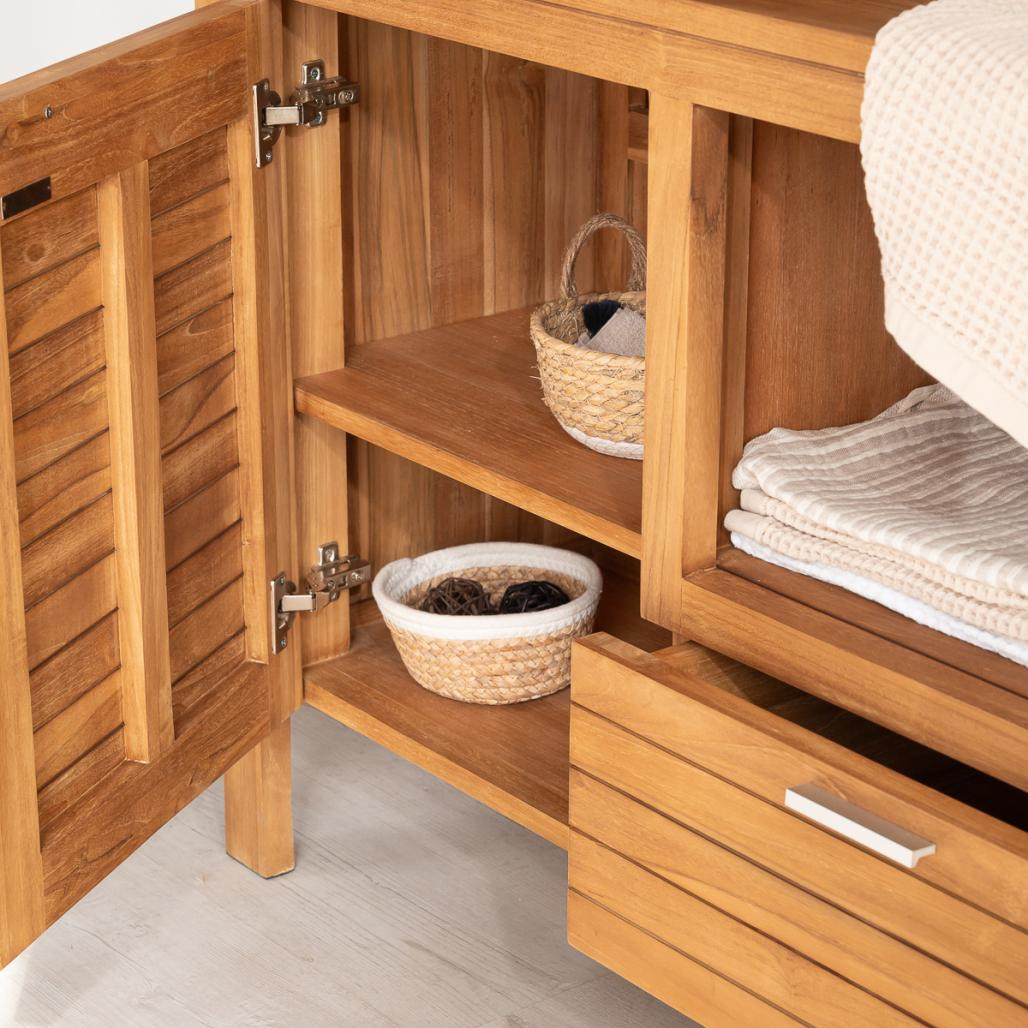 Mueble de teca para lavabo Courchevel 160
