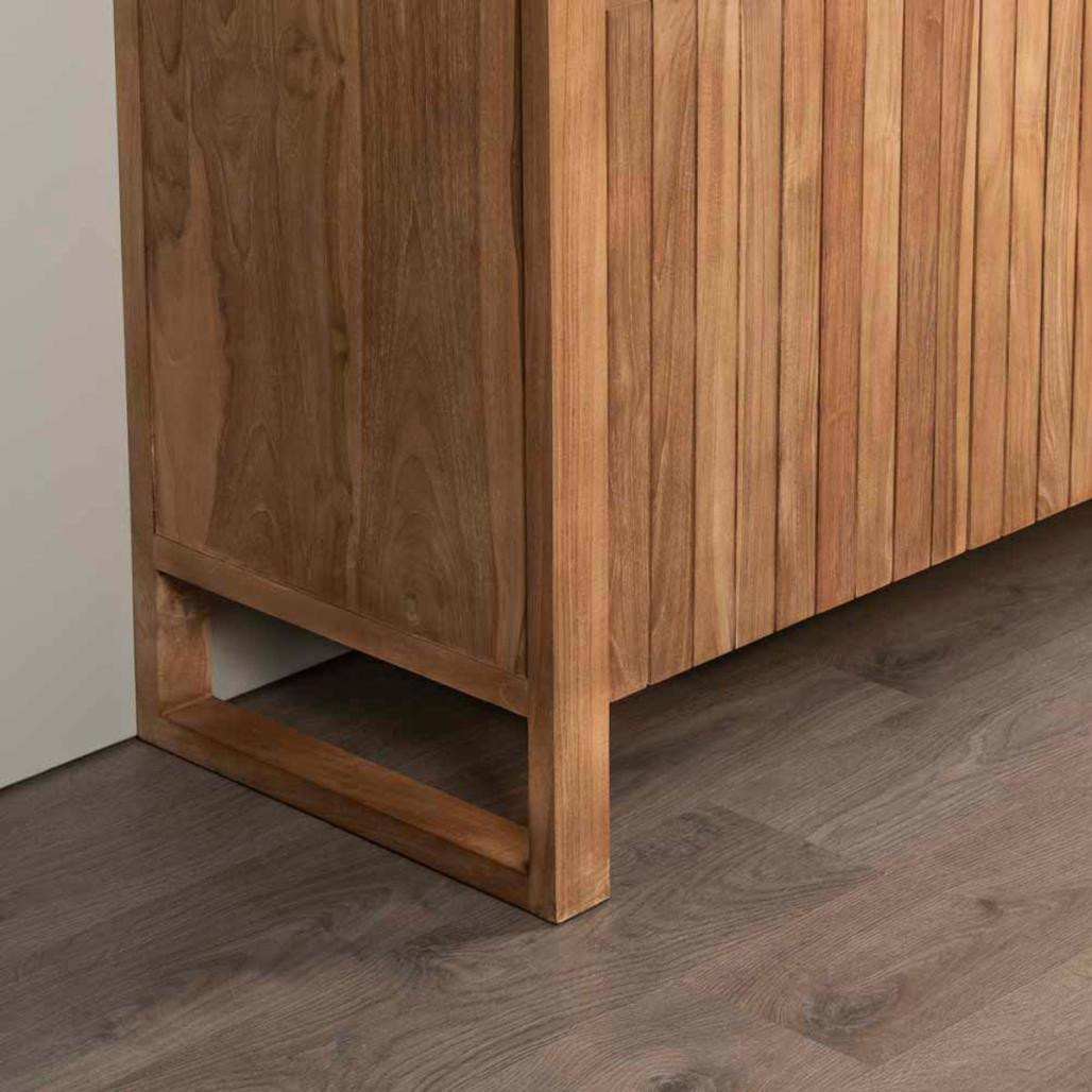 Mueble de teca lavabos para cuarto de baño Lujo 140 negro