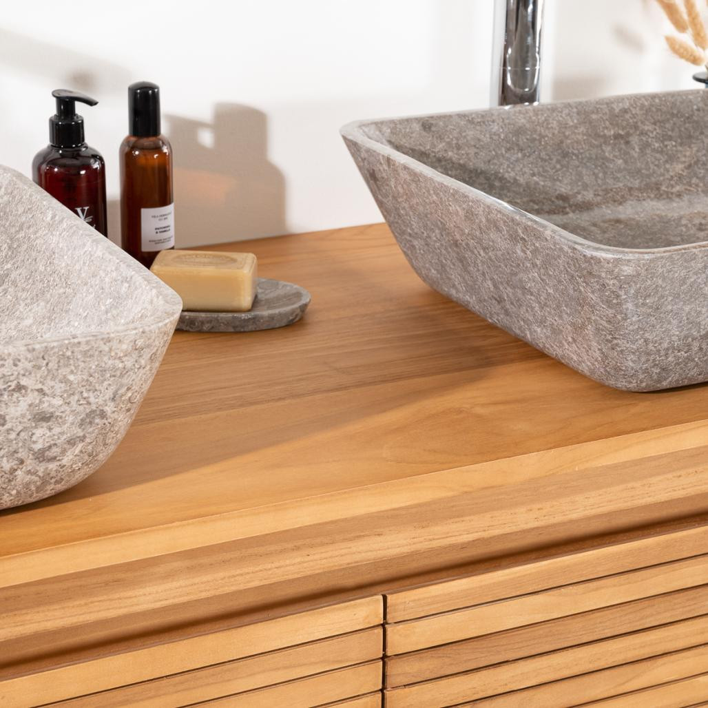 Mueble de teca para cuarto de baño Escandinavia 140 Mueble de teca para cuarto de baño Escandinavia 140