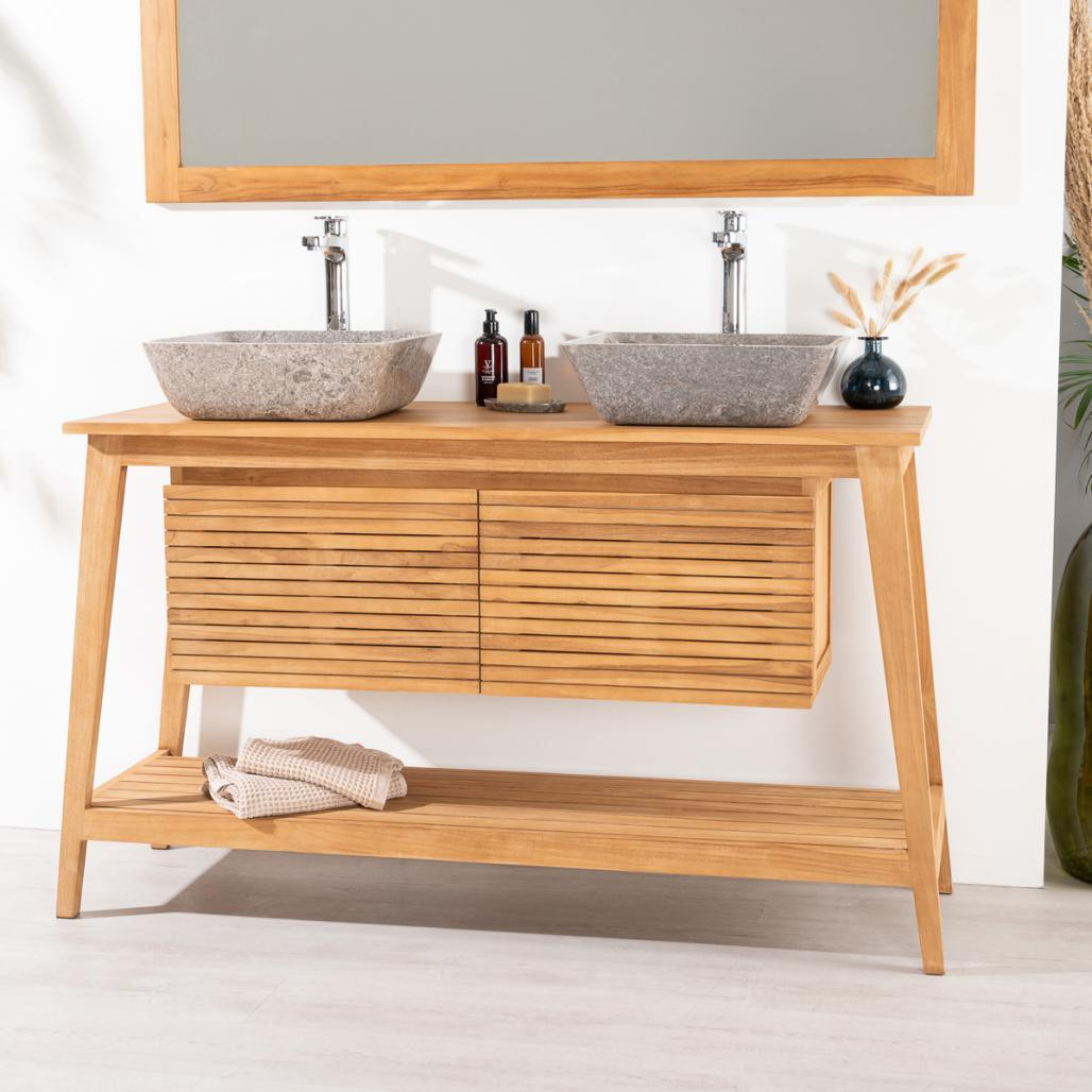 Mueble de teca para cuarto de baño Escandinavia 140 Mueble de teca para cuarto de baño Escandinavia 140
