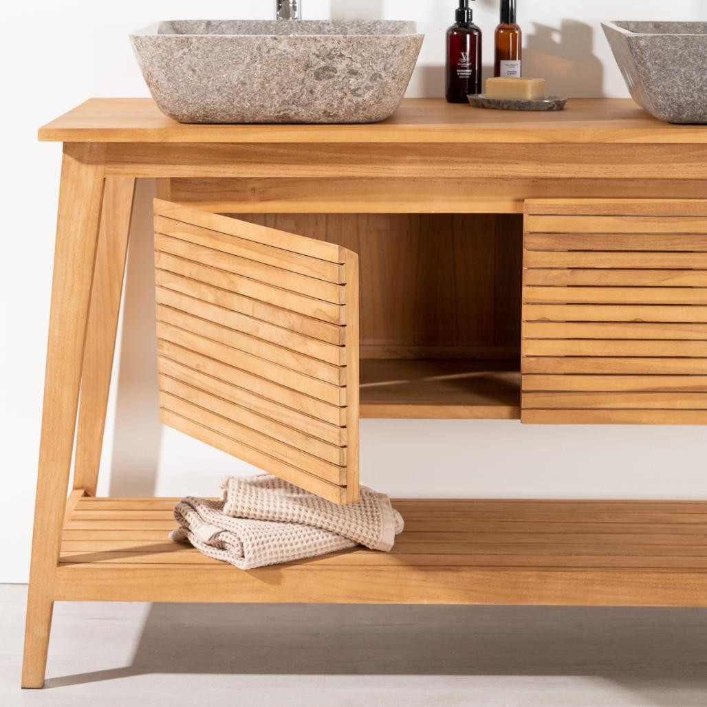 Mueble de teca para cuarto de baño Escandinavia 140 Mueble de teca para cuarto de baño Escandinavia 140