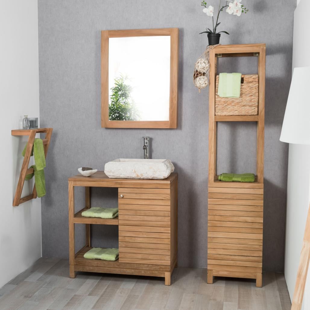 Toallero de pared de teca