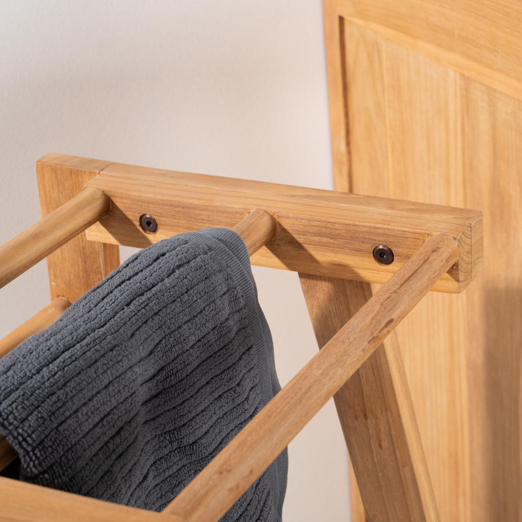 Toallero de teca de pie Toallero de teca de pie
