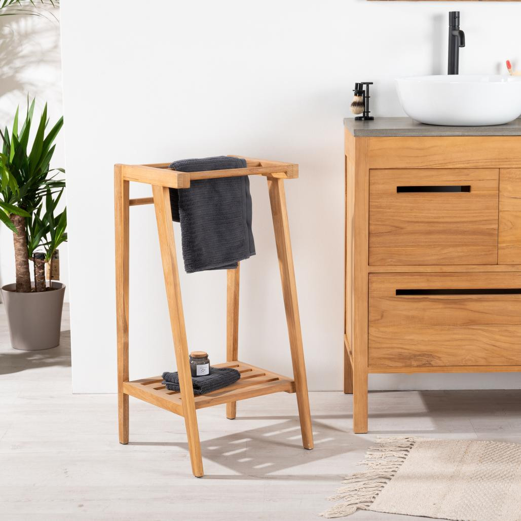 Toallero de teca de pie Toallero de teca de pie