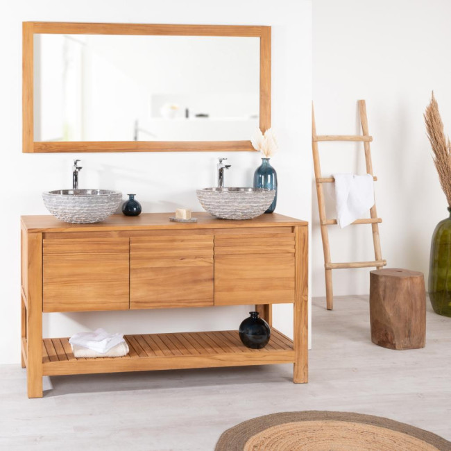 Mueble cuarto de baño de teca Megève 140