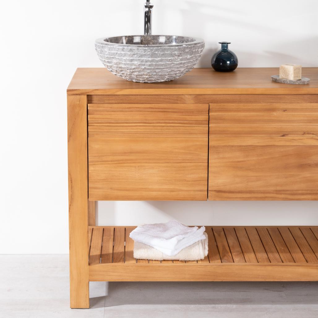 Mueble cuarto de baño de teca Megève 140 Mueble cuarto de baño de teca Megève 140