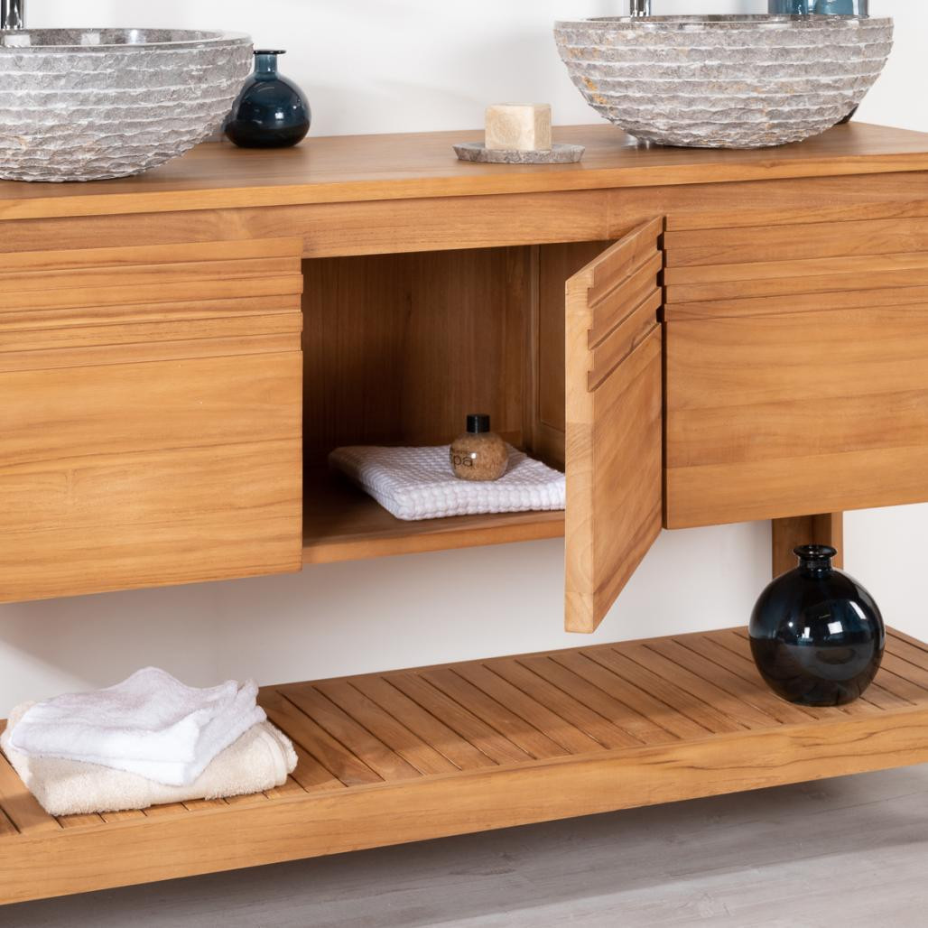 Mueble cuarto de baño de teca Megève 140 Mueble cuarto de baño de teca Megève 140