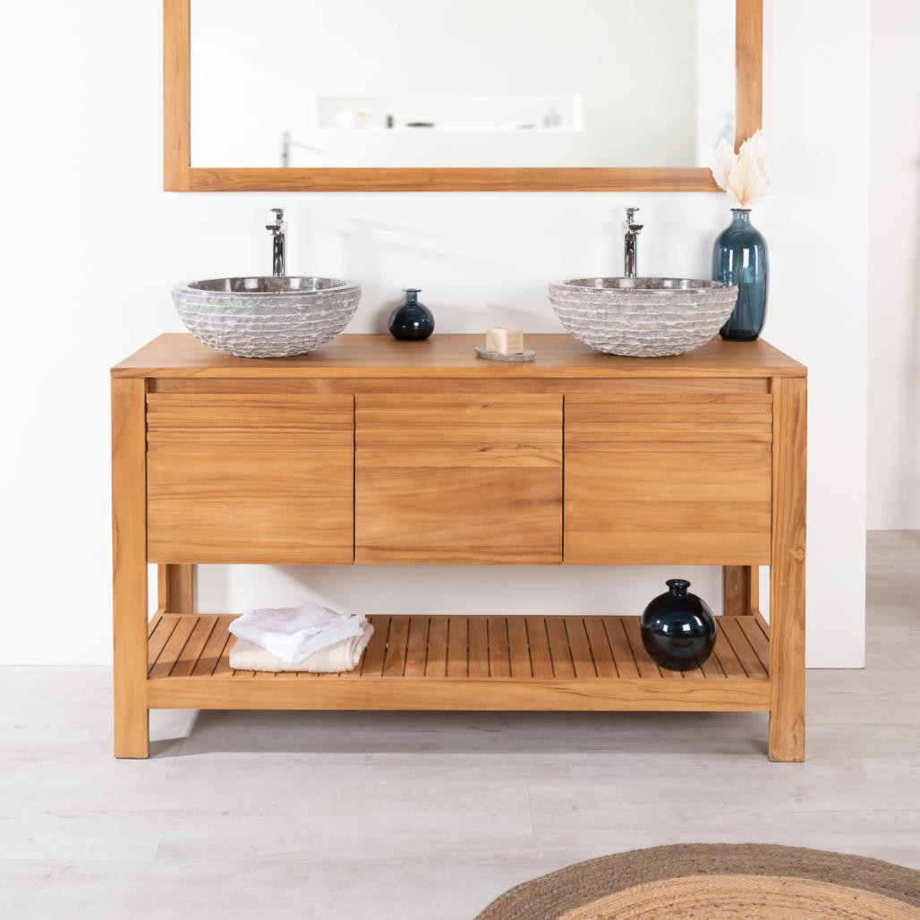 Mueble cuarto de baño de teca Megève 140 Mueble cuarto de baño de teca Megève 140
