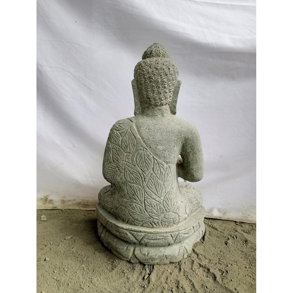 Estatua de buda sentado de piedra volcànica posición de rezo 50cm Estatua de buda sentado de piedra volcànica posición de rezo 50cm