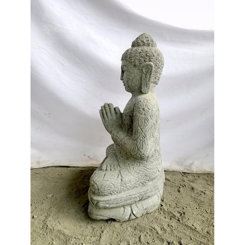 Estatua de buda sentado de piedra volcànica posición de rezo 50cm Estatua de buda sentado de piedra volcànica posición de rezo 50cm