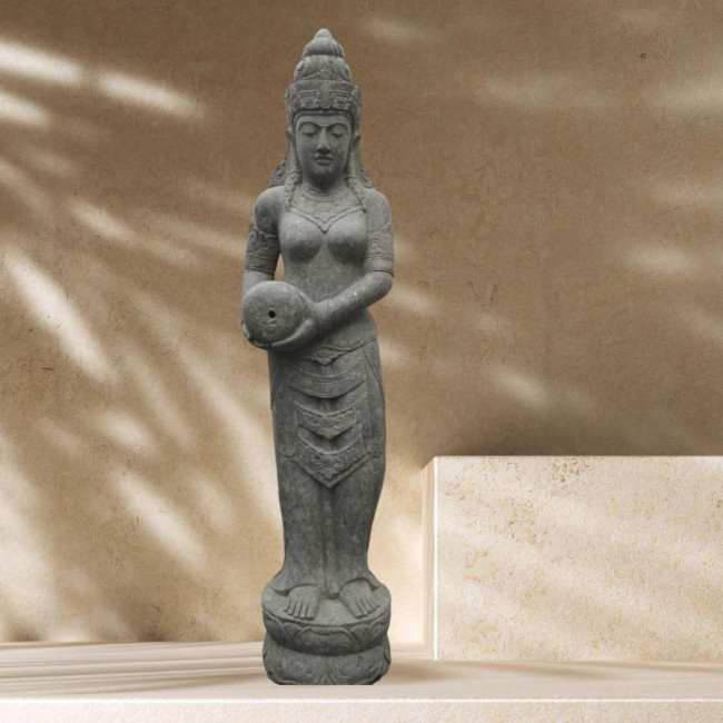 Estatua de piedra natural fuente diosa dewi 2 m