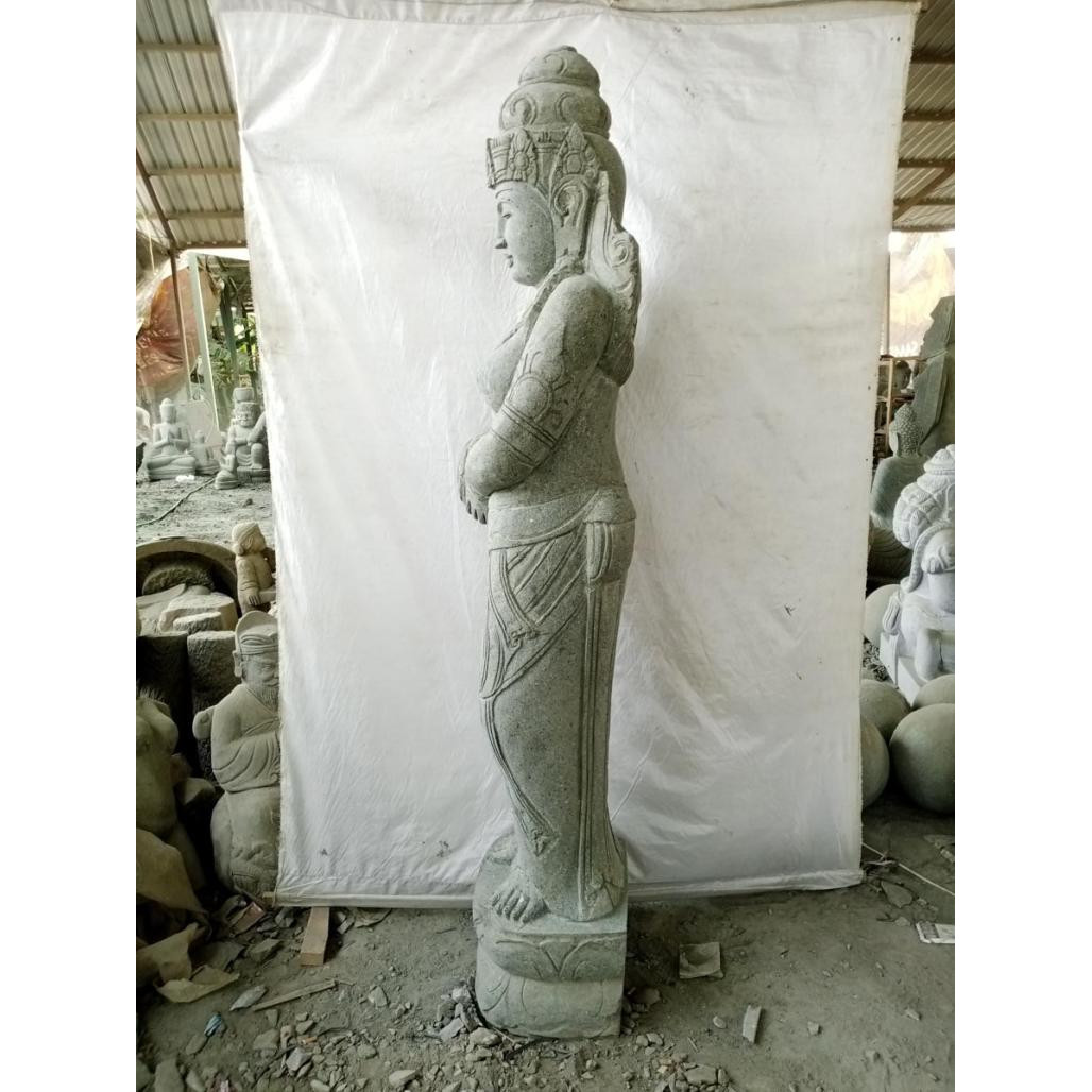 Estatua de piedra natural fuente diosa dewi 2 m Estatua de piedra natural fuente diosa dewi 2 m
