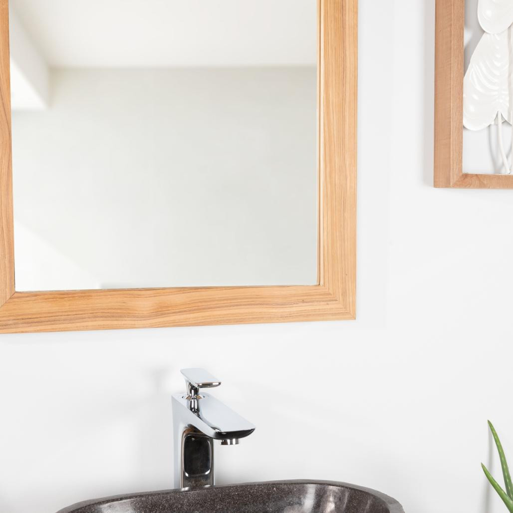 Espejo rectángulo de teca maciza 70 x 50 Espejo rectángulo de teca maciza 70 x 50