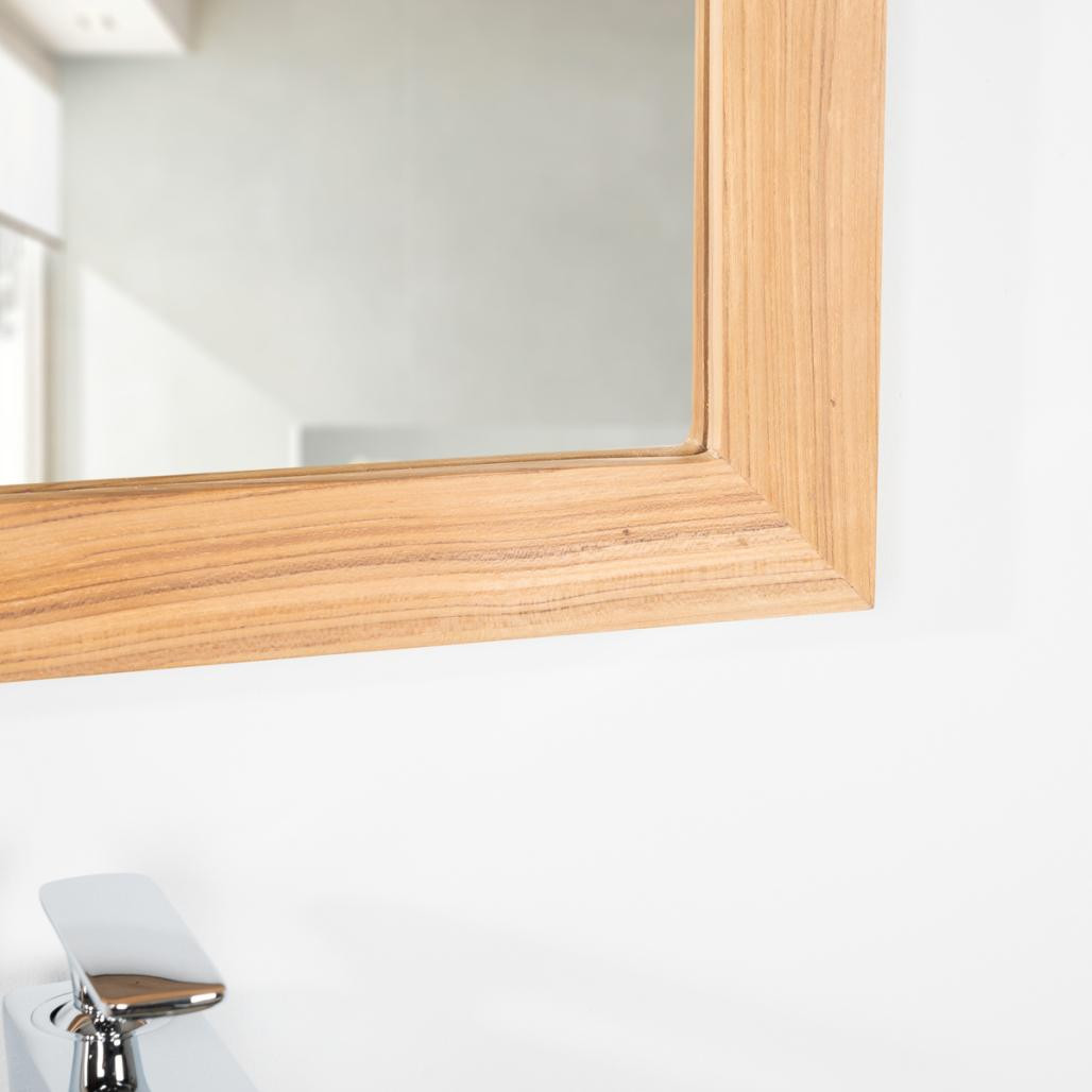 Espejo rectángulo de teca maciza 70 x 50 Espejo rectángulo de teca maciza 70 x 50