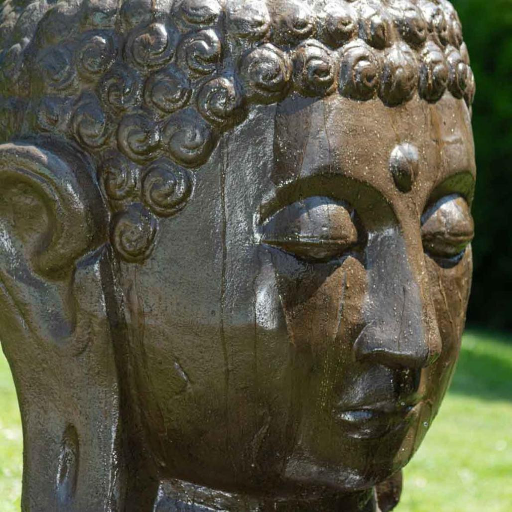 Fuente de jardàn rostro de buda 1,30 m marrón Fuente de jardàn rostro de buda 1,30 m marrón