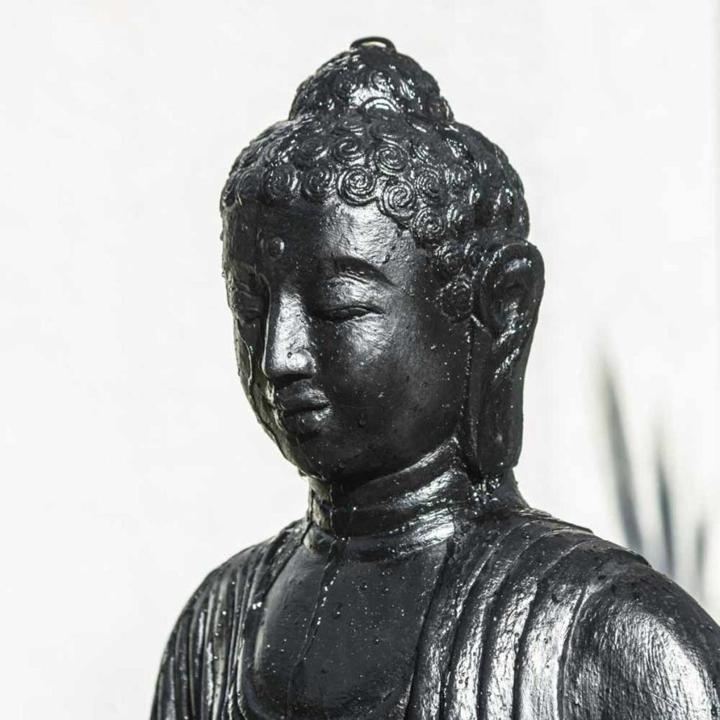 Fuente de jardàn buda sentado 1,20 m con pàtina negra Fuente de jardàn buda sentado 1,20 m con pàtina negra