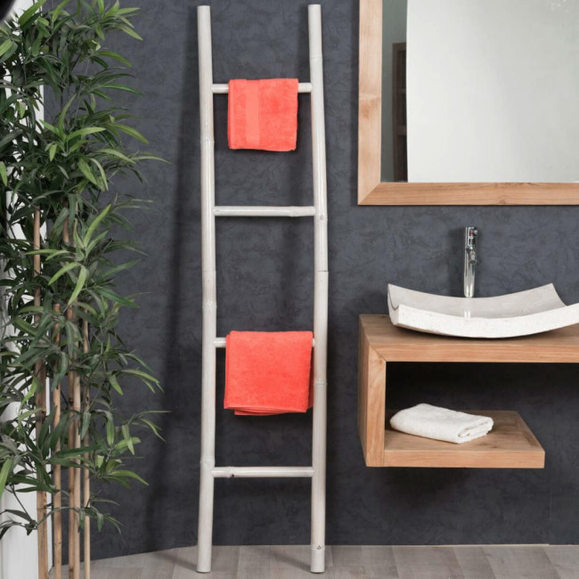 Toallero escalera blanco