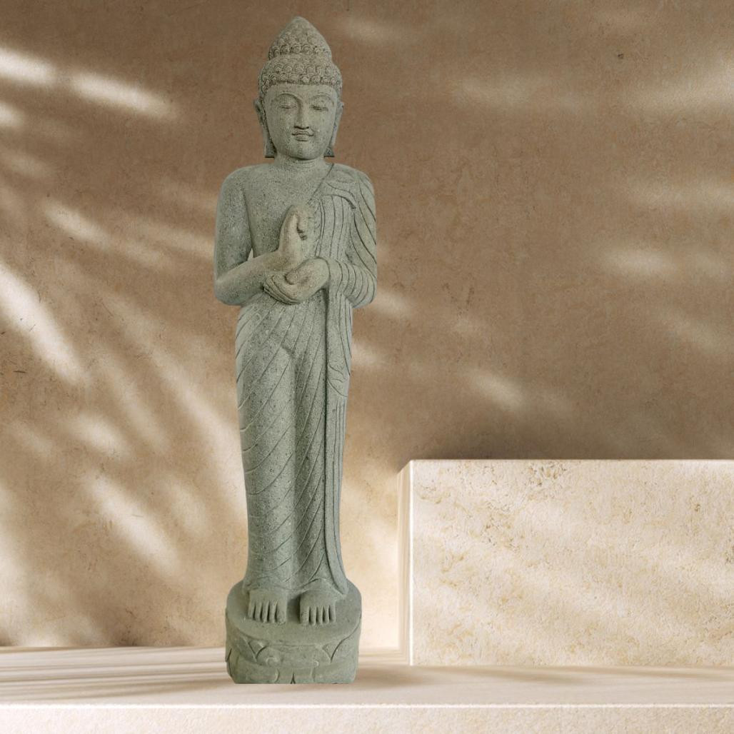 Estatua de piedra de buda de pie en posición chakra 2 m