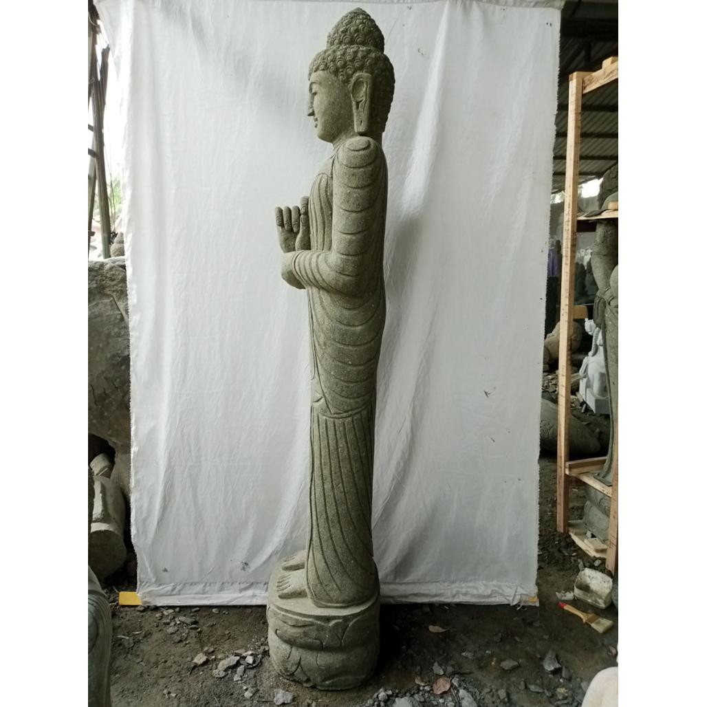 Estatua de piedra de buda de pie en posición chakra 2 m Estatua de piedra de buda de pie en posición chakra 2 m