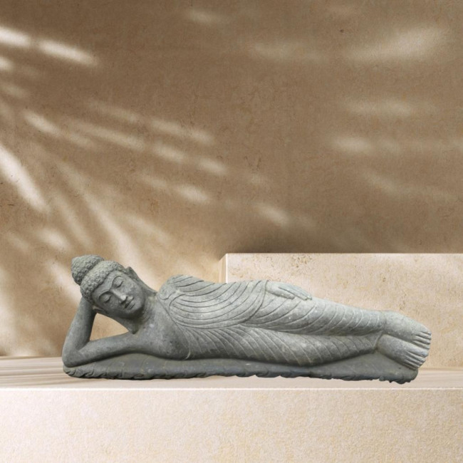 Estatua de jardàn buda tumbado de piedra natural 150cm
