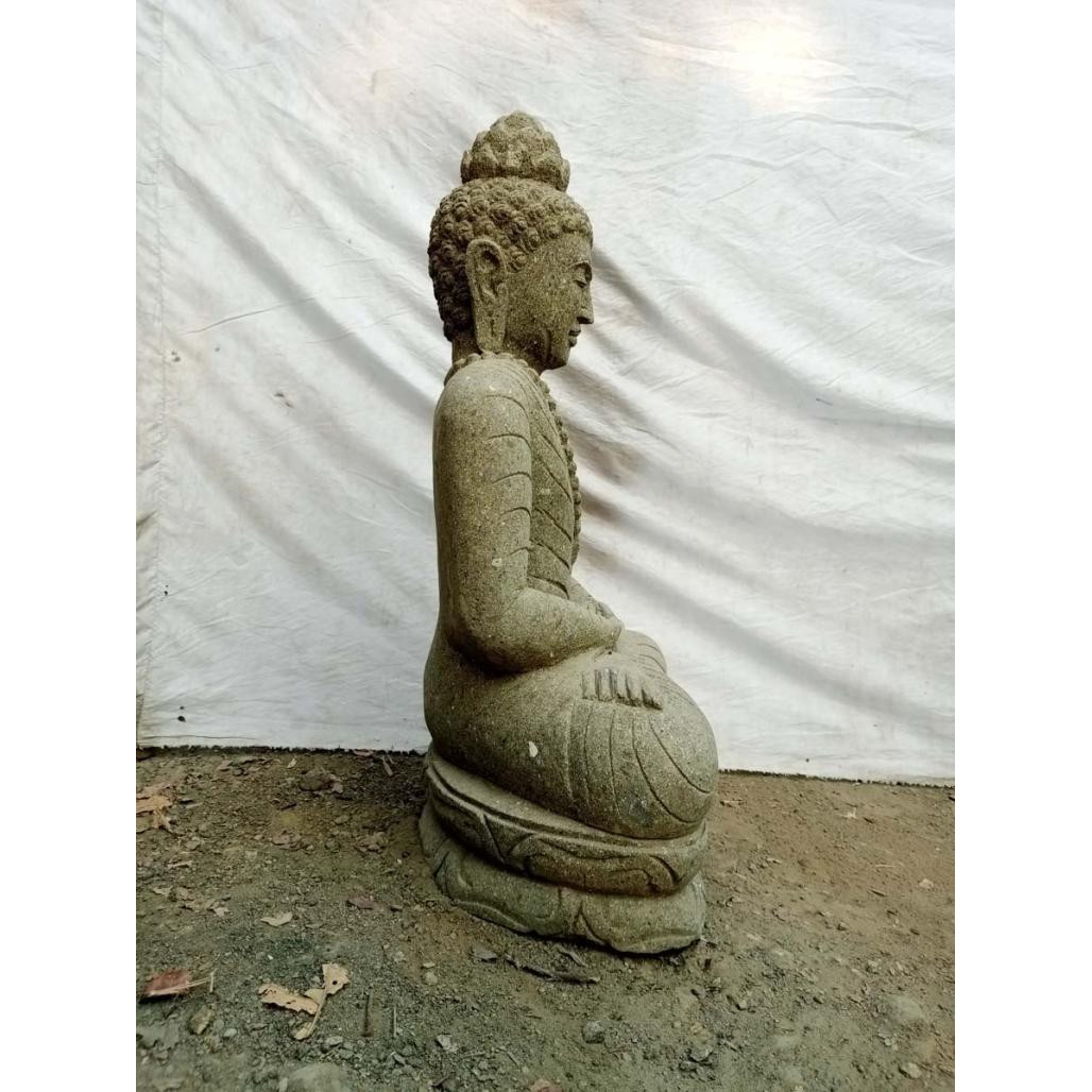 Escultura de jardà­n de piedra volcànica de buda collar 1 m