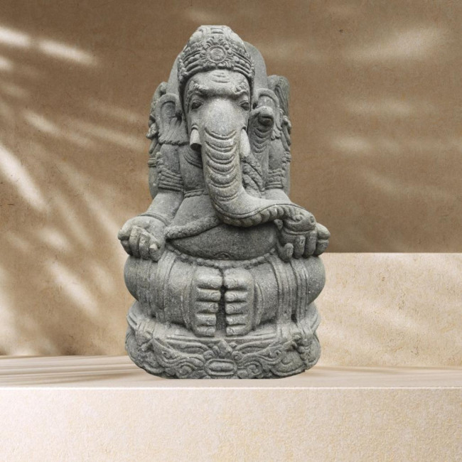 Estatua de jardàn de piedra ganesh exterior 100 cm