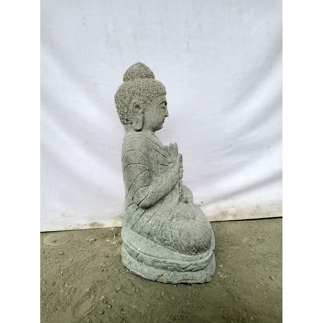 Estatua de jardàn buda con mala sentado de piedra serenidad 50 cm Estatua de jardàn buda con mala sentado de piedra serenidad 50 cm