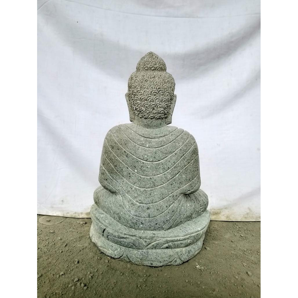 Estatua de jardàn buda con mala sentado de piedra serenidad 50 cm Estatua de jardàn buda con mala sentado de piedra serenidad 50 cm