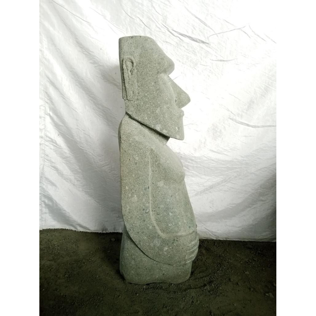Moai polinesio de pie en piedra volcànica jardàn zen 80 cm Moai polinesio de pie en piedra volcànica jardàn zen 80 cm