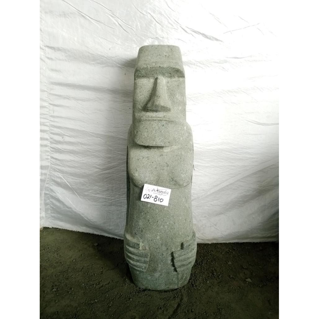 Moai polinesio de pie en piedra volcànica jardàn zen 80 cm Moai polinesio de pie en piedra volcànica jardàn zen 80 cm