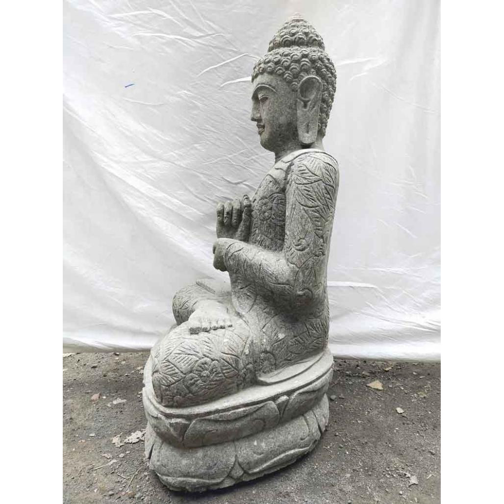 Estatua de buda sentado de piedra volcànica posición chakra 80 cm Estatua de buda sentado de piedra volcànica posición chakra 80 cm
