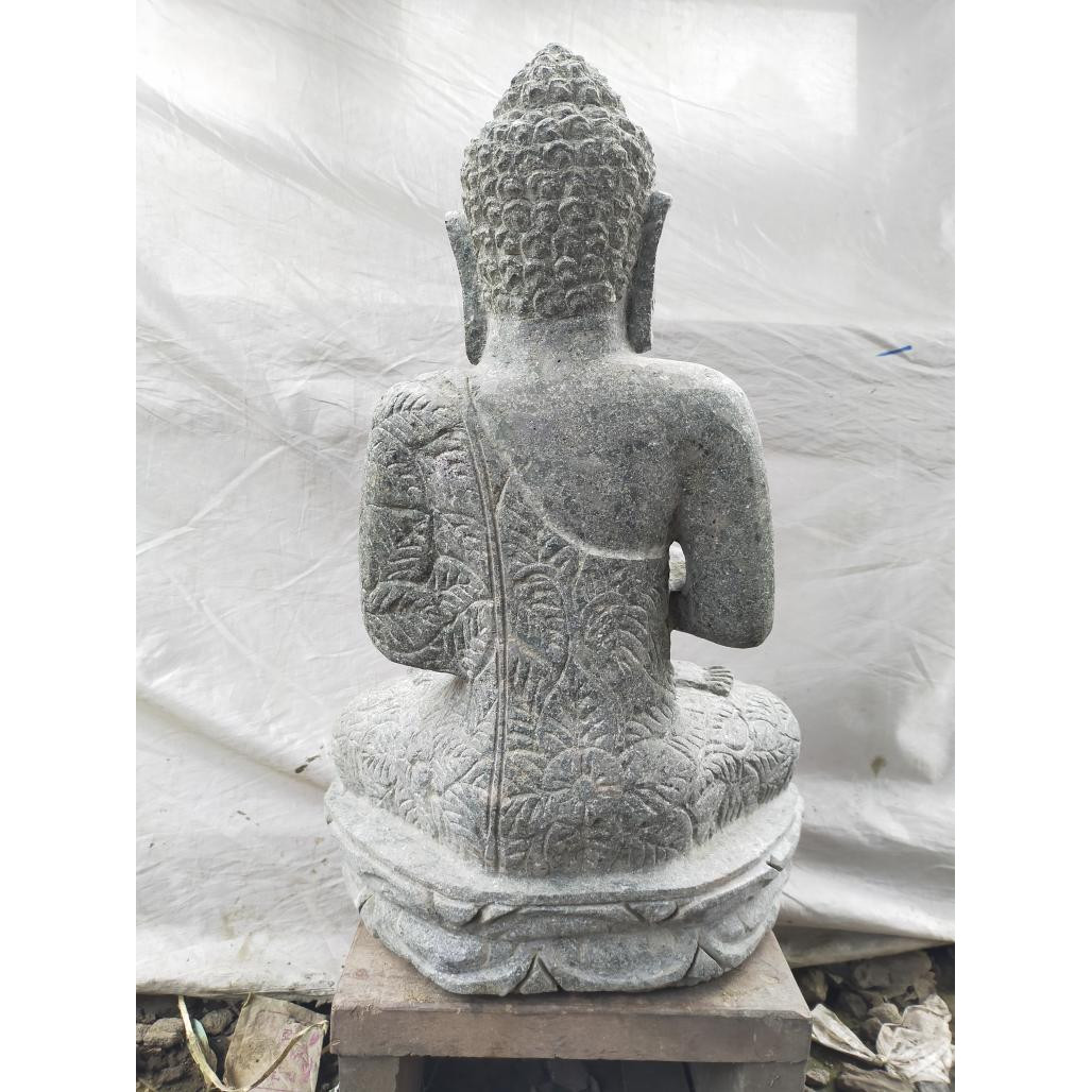 Estatua de buda sentado de piedra volcànica posición chakra 80 cm Estatua de buda sentado de piedra volcànica posición chakra 80 cm