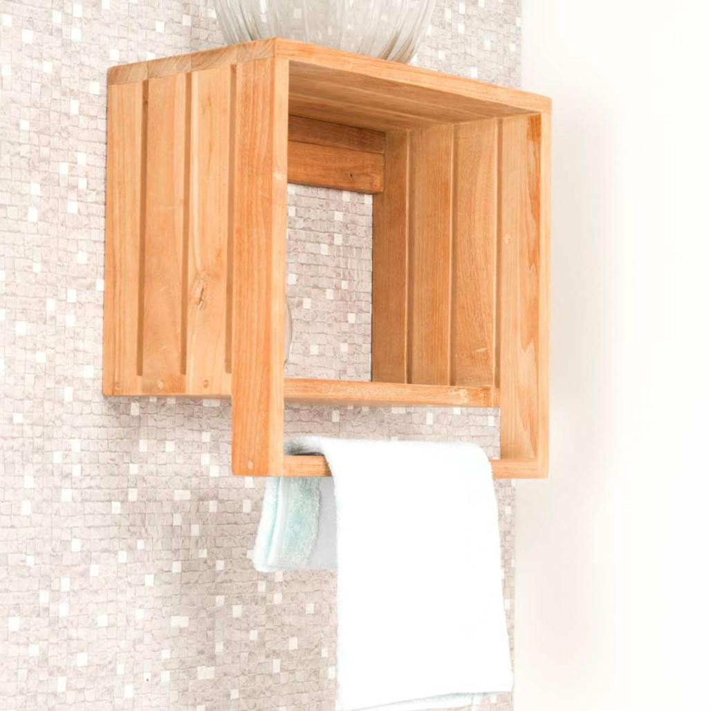 Toallero balda de pared de teca Chloé Toallero balda de pared de teca Chloé