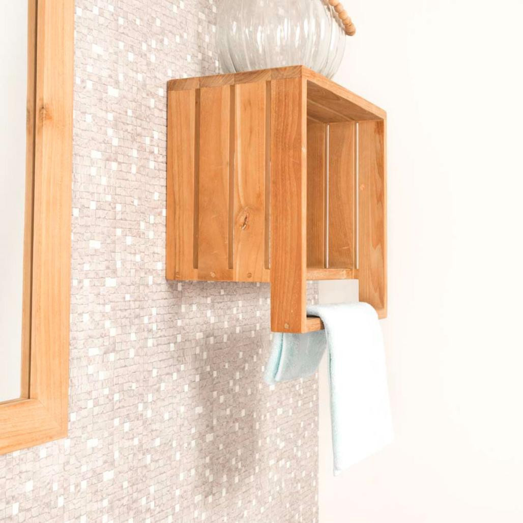 Toallero balda de pared de teca Chloé Toallero balda de pared de teca Chloé