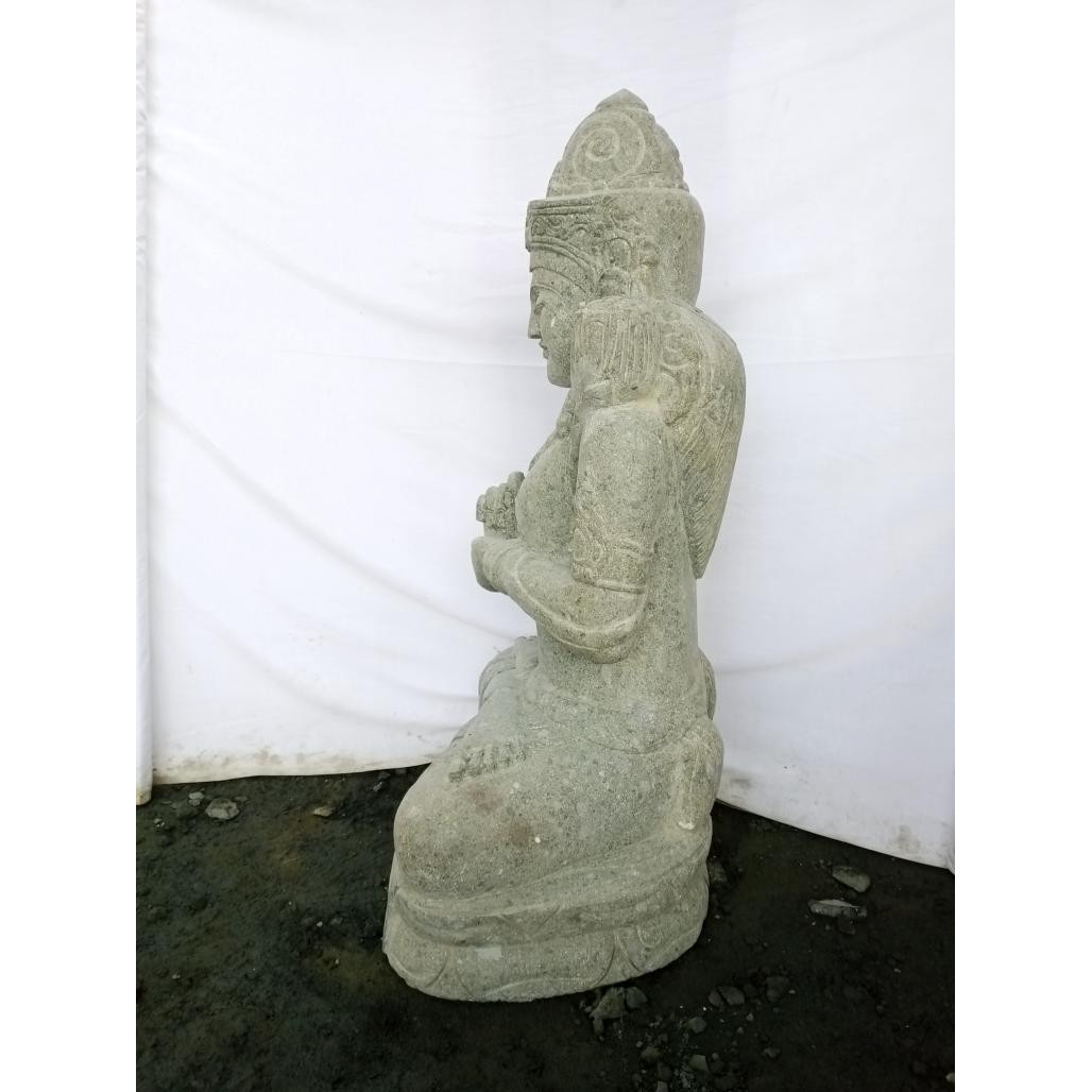 Estatua de jardàn diosa dewi sri de piedra volcànica 100 cm Estatua de jardàn diosa dewi sri de piedra volcànica 100 cm