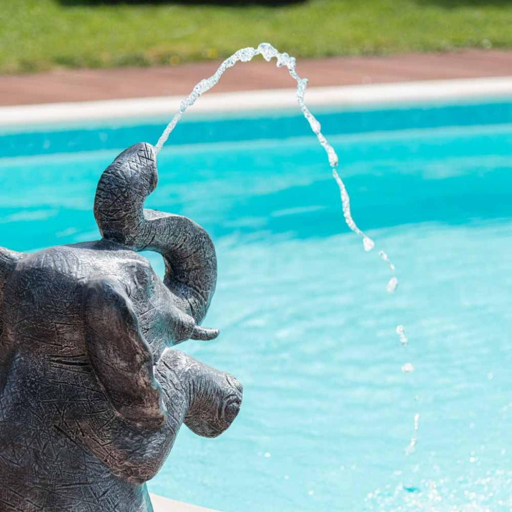 Estatua elefante con pàtina gris sentado 80 cm Estatua elefante con pàtina gris sentado 80 cm