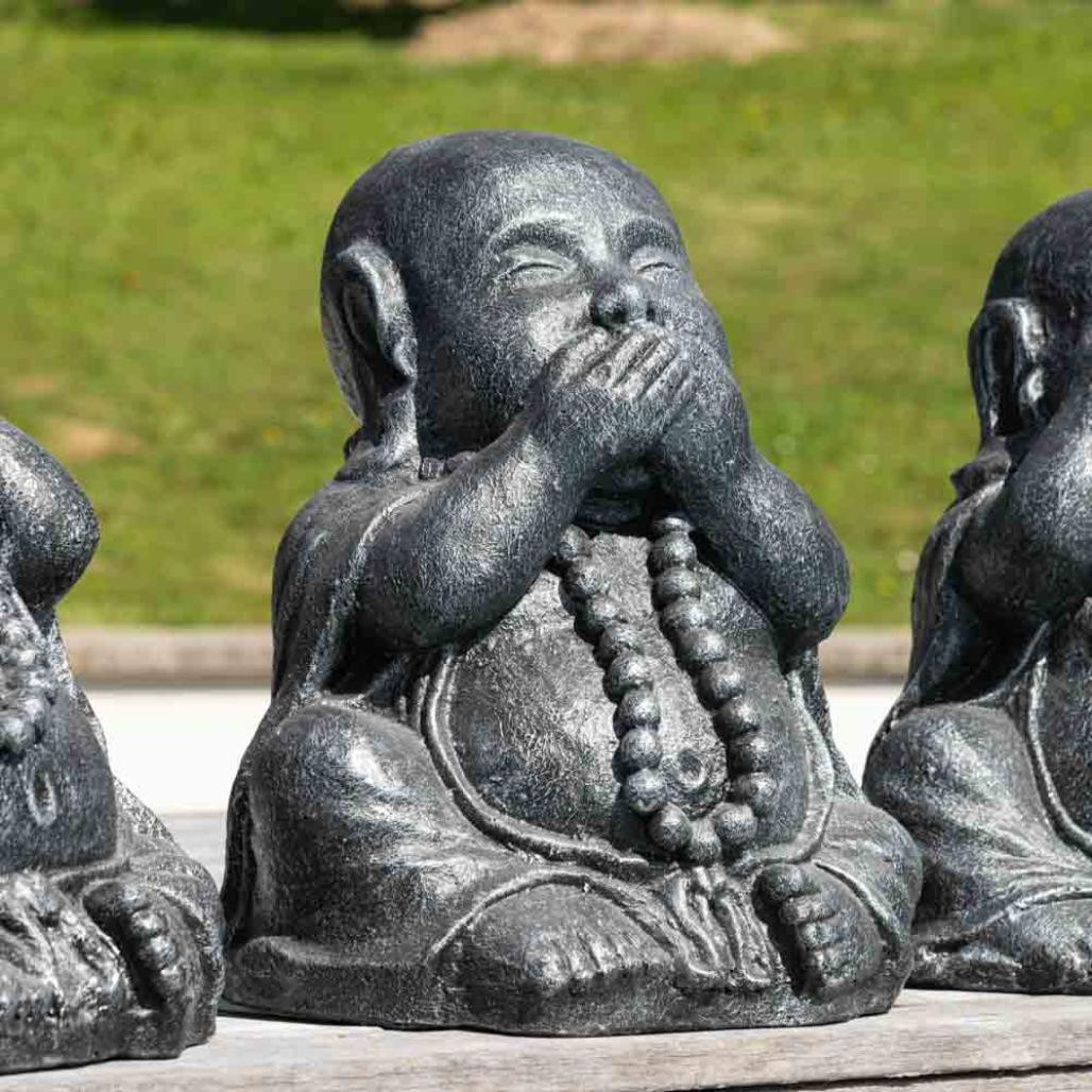 Estatuas de buda sabiduràa pàtina gris 40 cm Estatuas de buda sabiduràa pàtina gris 40 cm