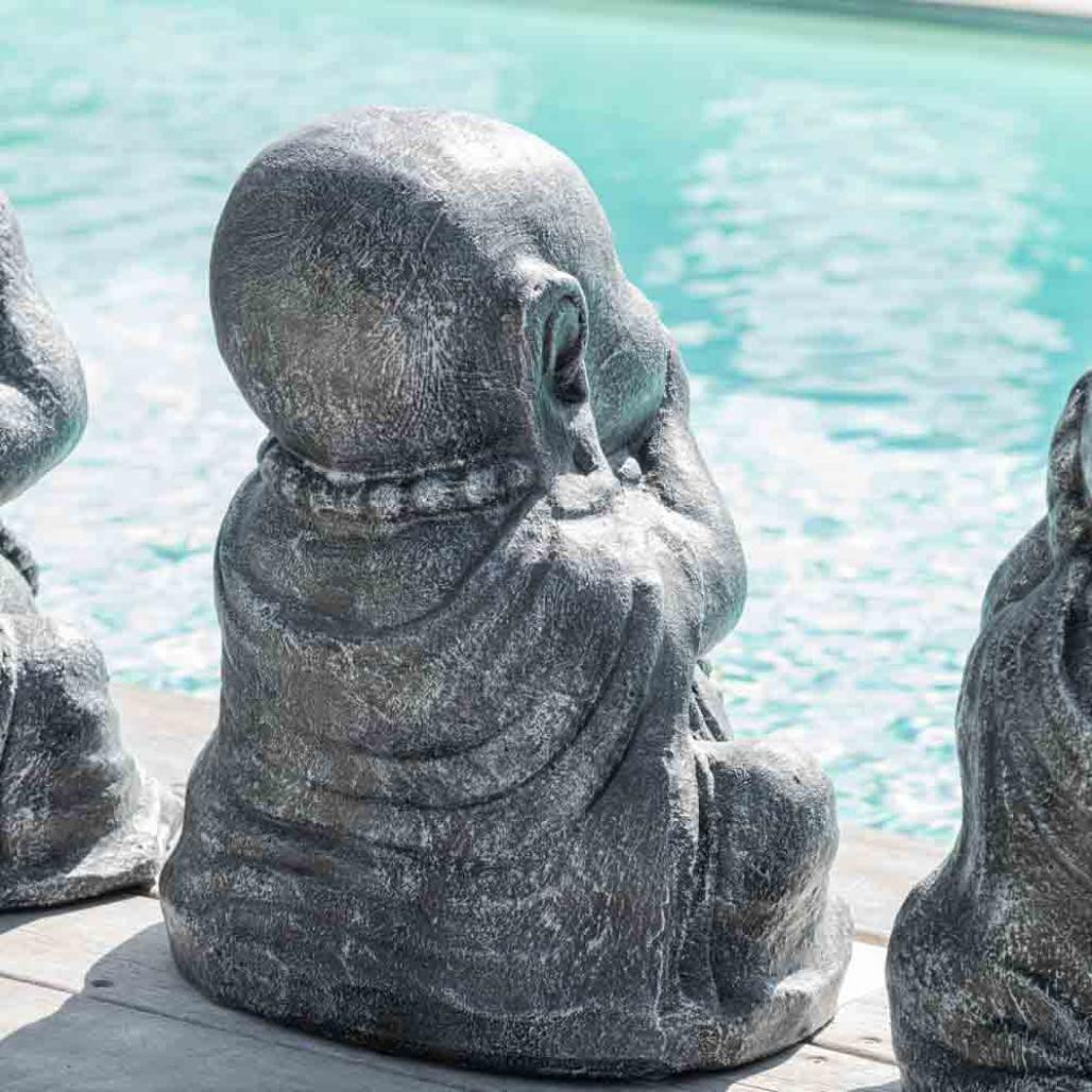 Estatuas de buda sabiduràa pàtina gris 40 cm Estatuas de buda sabiduràa pàtina gris 40 cm